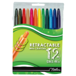 Treeline Retractable Wax Crayons 12's